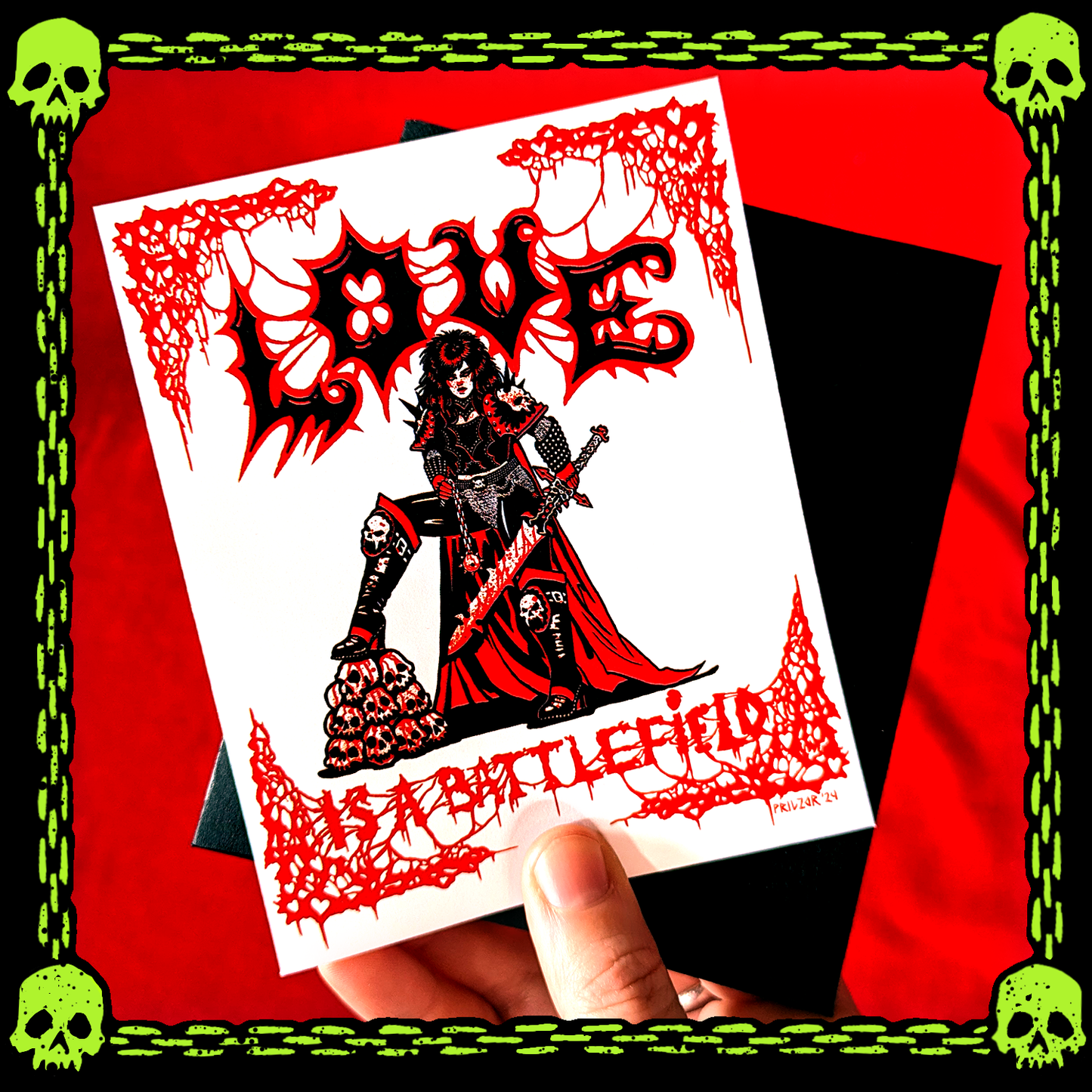 LOVE IS A BATTLEFIELD CARD